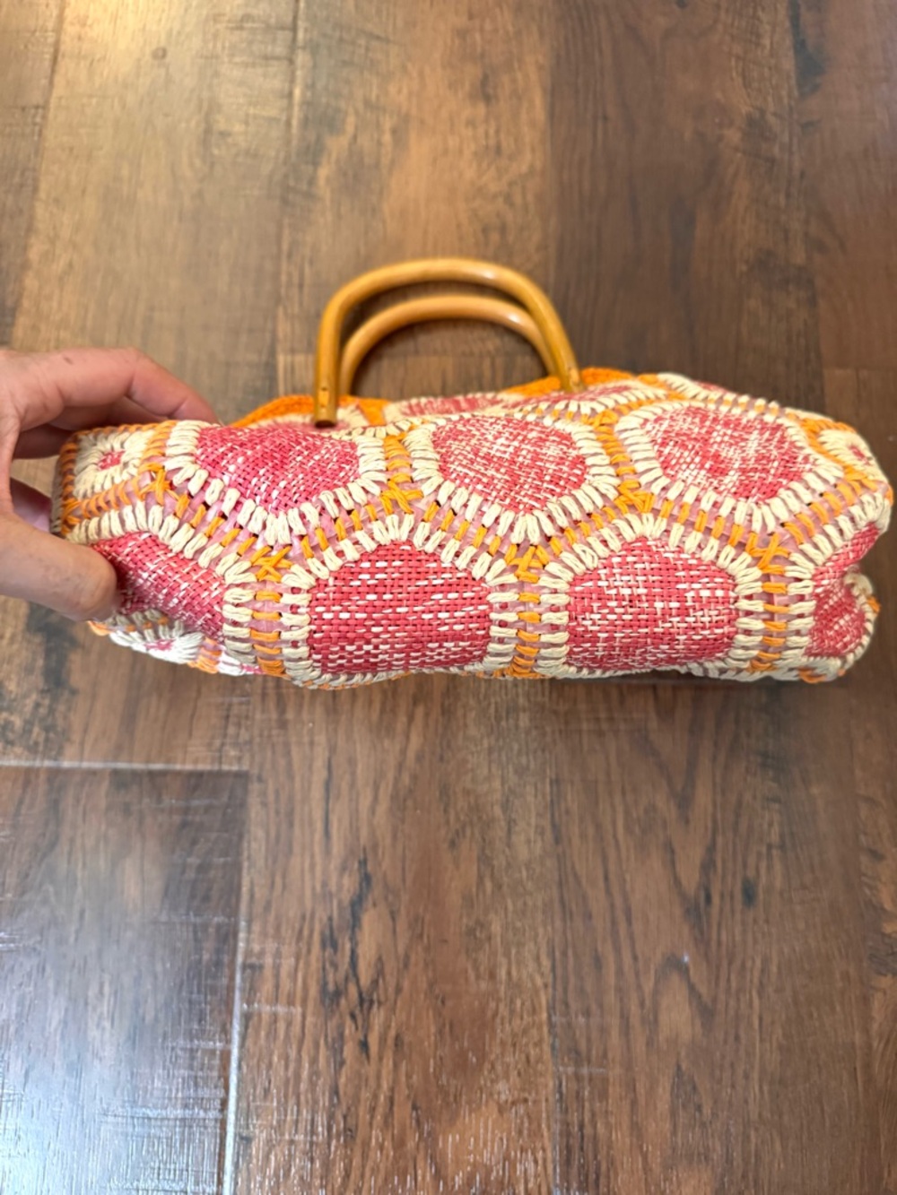 Top handle raffia bag, NWOT - Picture 8 of 11
